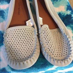 BNWOT LUCKY Brand Powder Blue Suede Moccasins